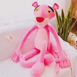 🌸🐆 LARGE PINK PANTHER PLUSHIE NEW 39'' JUMBO STUFFED ANIMAL NEW